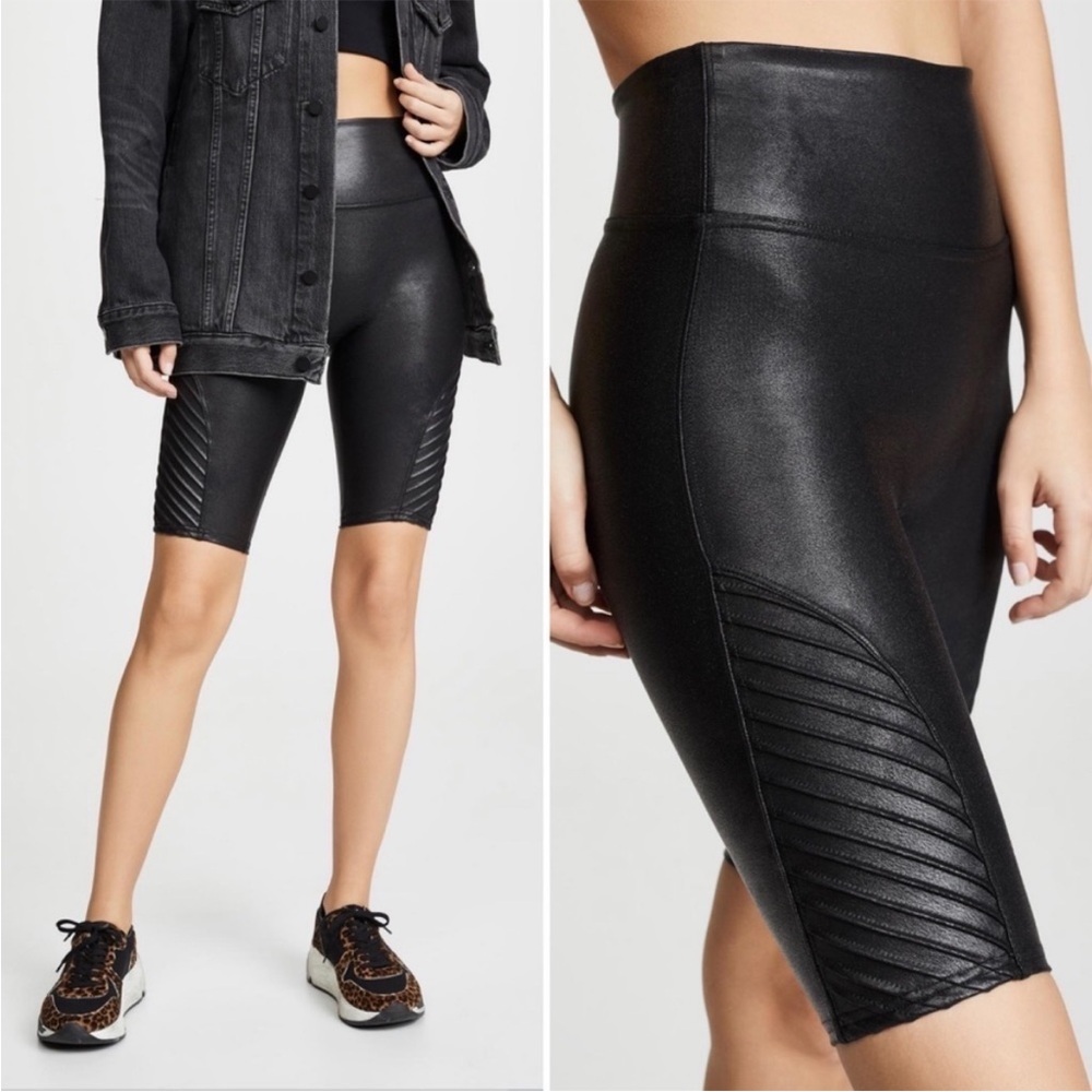 Spanx Faux-Leather Moto Short